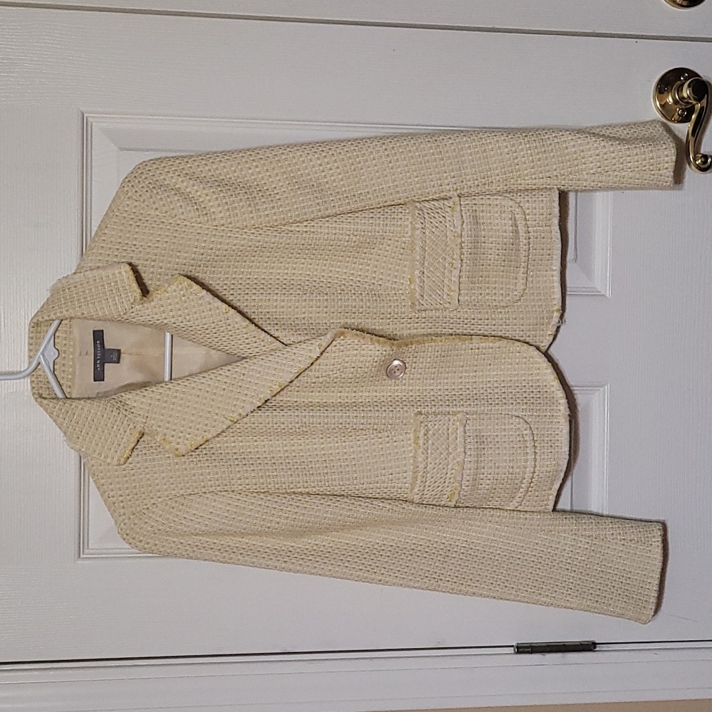 Ann Taylor Fringe Tweed Blazer size 0
